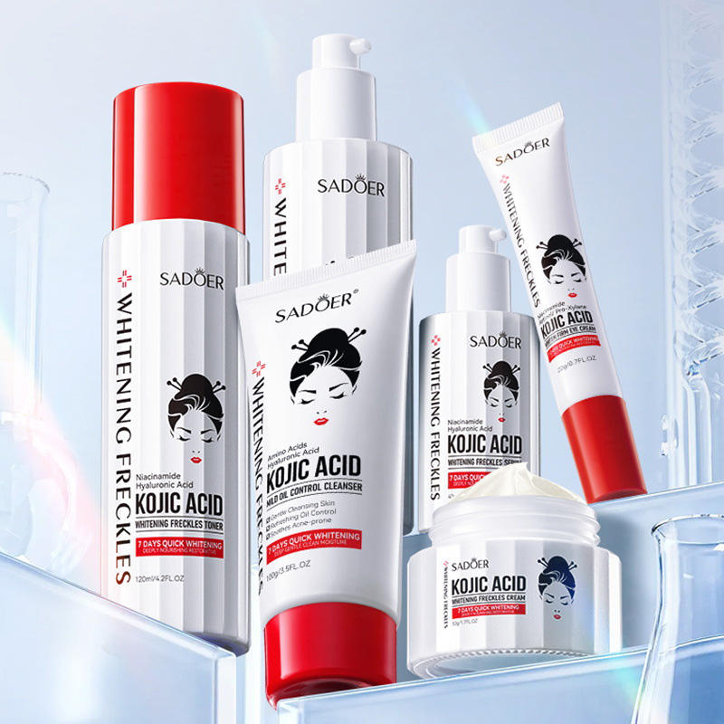 Bonus Life Kojic Acid Whitening & Brightening Skin Care Set - Anti-Freckle, Hydrating & Even-Tone Facial Kit (6pcs SET) - Bonus Life
