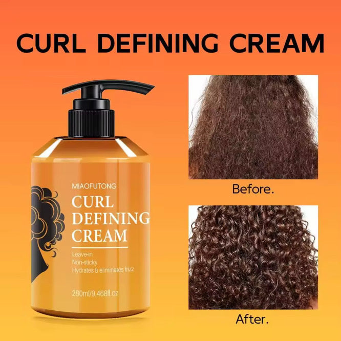 Bonus Life Moroccan Elastin Curl Defining Cream - Hydrating, Anti-Frizz & Elastic Styling for Curly Hair (280ml) - Bonus Life